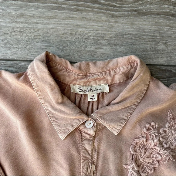 Solitaire Nude Blush Embroidery Tiered Back  Tunics - Picture 7 of 16